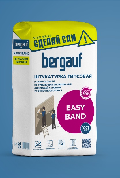 Штукатурка гипсовая Bergauf Easy Band, универсальная, 30кг