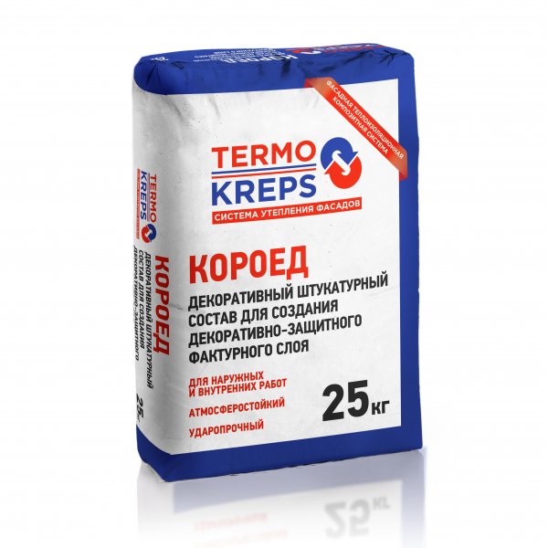 Штукатурка декоративная Крепс Короед 1,5 мм, 25 кг