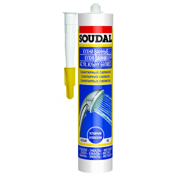 Санитарный силикон Soudal, белый, 280мл