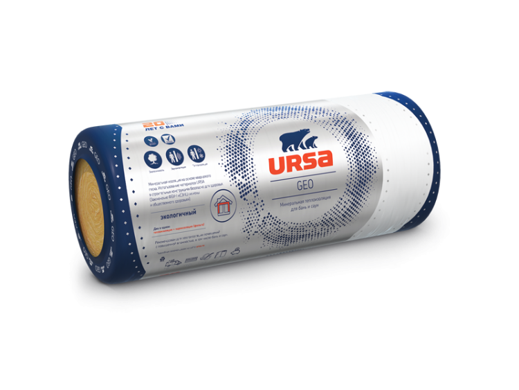 Утеплитель Урса GEO 40 RAlu М-11 Ф 18000х1200х50 мм, 21,6 м²