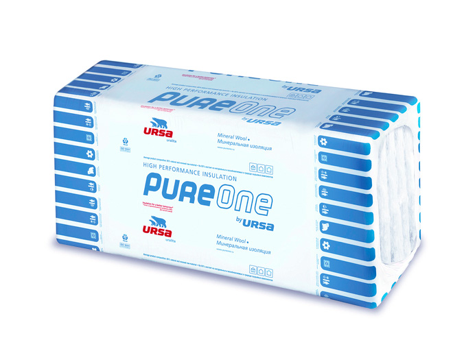 Утеплитель Урса PureOne 34 PN 1250х600х100 мм, 6 шт/уп, 4,5 м²