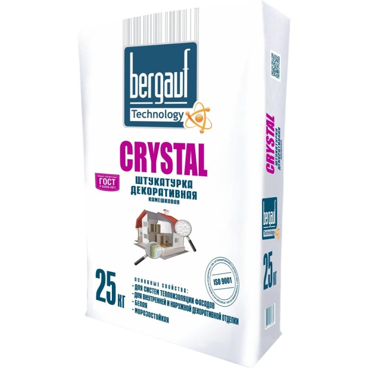 Штукатурка декоративная Bergauf Crystal 2мм, камешковая, 25кг
