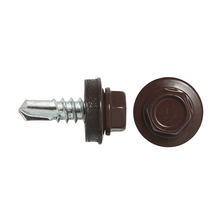 Саморез кровельный,RAL8017, ZP, 4.8х35