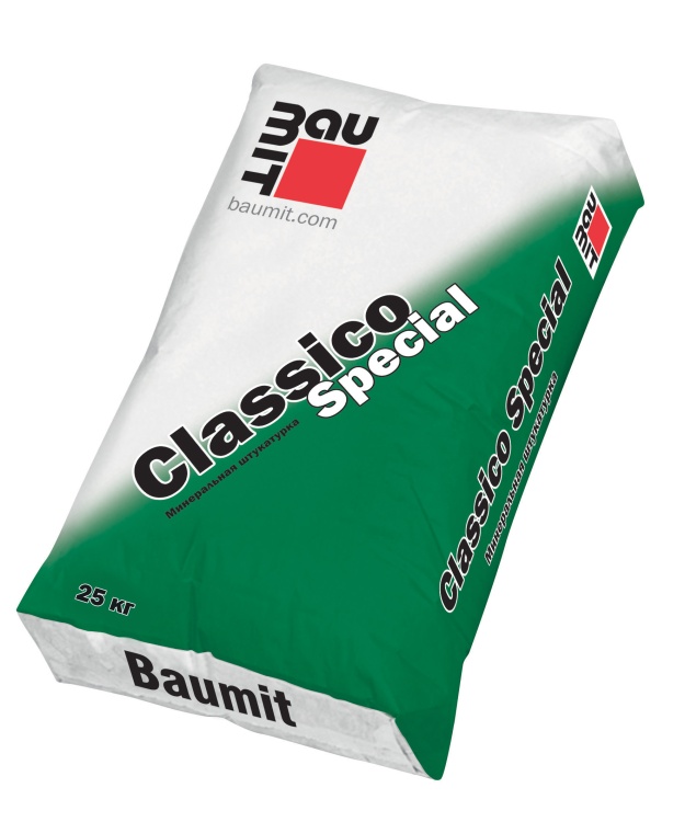 Штукатурка декоративная минеральная Baumit Classico Special Natur R 2.0 короед, серая, 25 кг