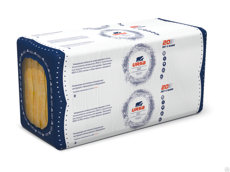 Утеплитель Ursa GEO 31 PN П-60 1250х600х25 20шт. уп