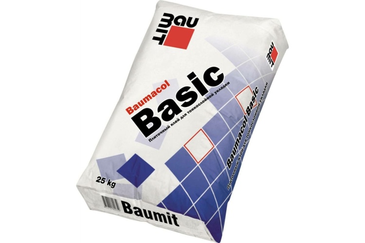 Клей плиточный тонкослойный Baumit Baumacol Basic С1, 25 кг