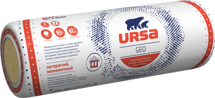 Утеплитель Урса GEO 40 RAlu М-11 Ф 12500х1200х50 мм, 15 м²