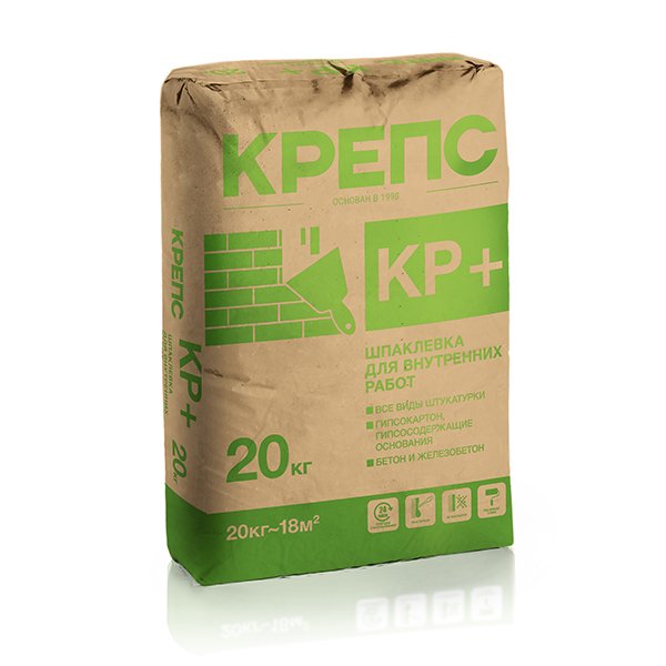 Шпаклевка полимерная финишная Крепс КР Плюс, белая, 20 кг