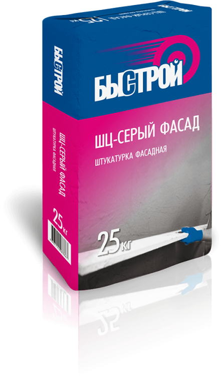 Штукатурка фасадная Быстрой ШЦ-серый фасад, 25кг