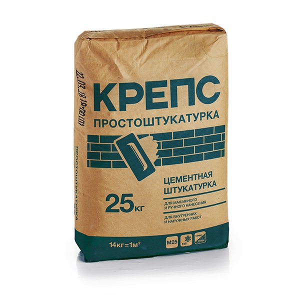 Штукатурка цементная Крепс Простоштукатурка, 25 кг