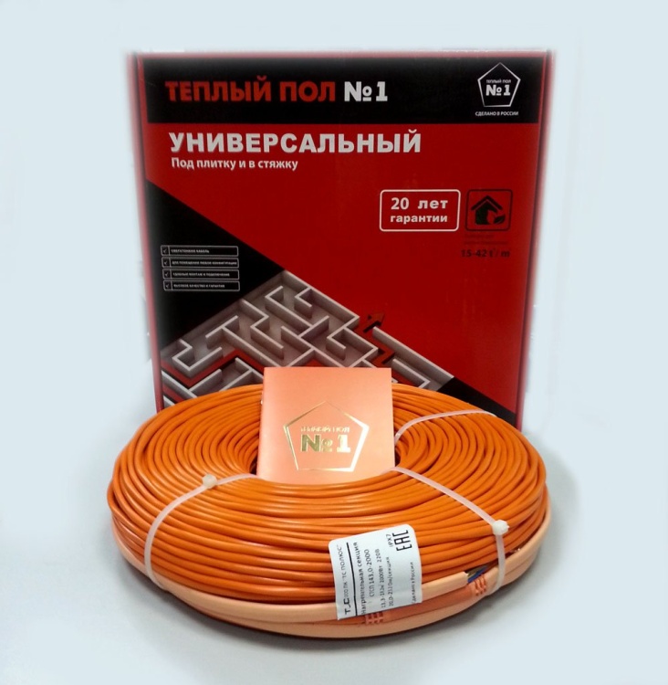 Нагревательный кабель для теплого пола «Теплый пол №1» СТСП-15,0-240 в стяжку, 15 м, 240 Вт