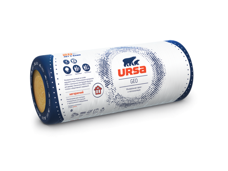 Утеплитель Урса GEO 37 RN М-15 8500х1200х50 мм, 2 шт/уп, 20,4 м²