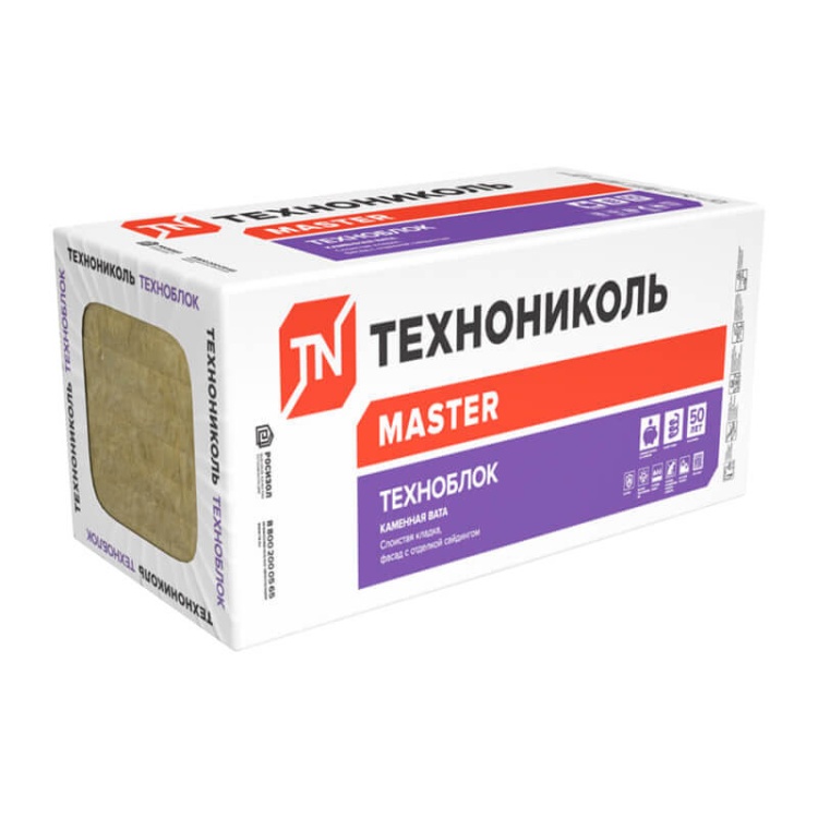 Утеплитель Технониколь ТехноБлок Стандарт 1200х600х100 мм, 4 шт/уп, 2,88 м²