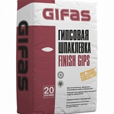 GIFAS Шпаклевка полимерная гипсовая финишная Finish Gips, 20кг/56 шт