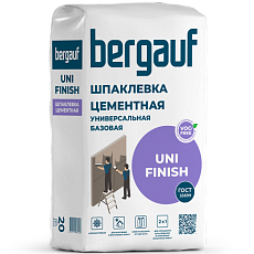 Bergauf Uni Finish Шпаклевка цементная белая, 20кг